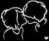 black and white emo kiss