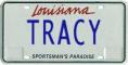tracy, louisiana, license plate