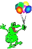 Frog with a ballon