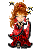 red girl with butterflies