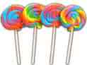 4 rainbow lollypops