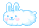 kawaii rabbit on cloud