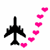 airplane with hearts