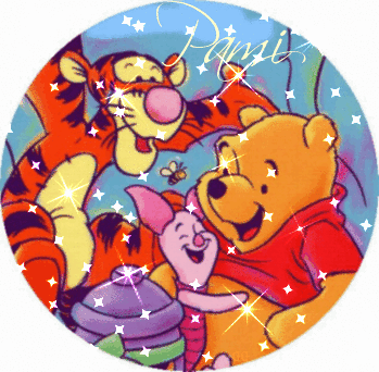 Pooh, Tigger & Piglet in Circle (with sparkles)- Pami