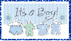 It's a Boy (clothes on clothesline) with glitter boarder