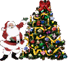 glitter santa and tree