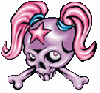 girly skull with star & pigtails