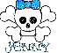 Jenny-skull,light blue bow