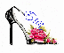 High Heel Shoe with Pink Rose (with sparkles)- Erica
