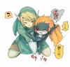 link and midna hugging...?