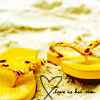 yellow flip flops