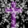 purple cross with glows