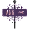 purple pink street sign ann AVE