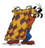 goofy with a blanket