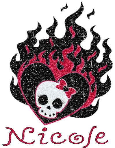 Nicole Flaming Heart Skull