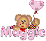 Maggie- teddy with heart balloon