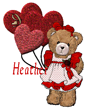 valentines bear with name Heather