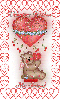 Valentine Bear on Heart Balloon w/ Text