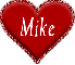 Red heart with name Mike