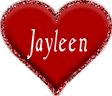 red heart with name Jayleen