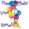 Happy Birthday Love Shanel teddy bear balloons