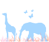 elephants, giraffes 
