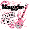 Glam girl, pink guitar- Maggie