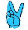 PEACE hand sign. (animated)