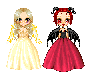 Sisters, Angel and Devil Girls in Dresses!