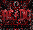 Ac/Dc glitter logo red