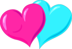 Pink Blue Hearts