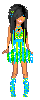 green and blue doll