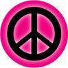 hot pink and black peace sign