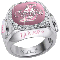 pink Los Angeles Lakers diamond ring claudia