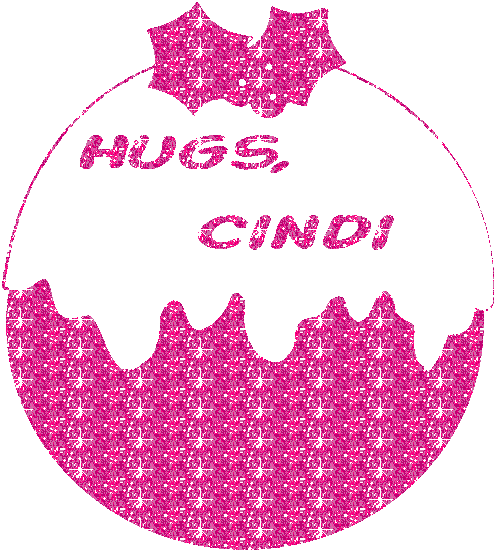 Christmas Pink Glitter Ornament - Hugs, Cindi