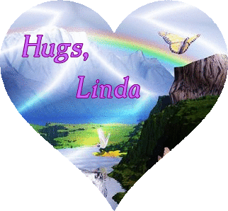Rainbow with Butterfly - Hugs - Linda