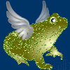 glitter winged frog