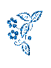 blue floral outline