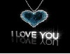 spinning i love you bling necklace