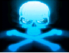 glow blue skull