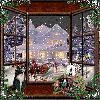christmas house bay window