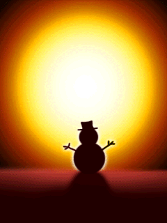 snowman and sun