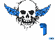 miley blue skull