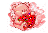 pink bear w/red heart