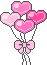 Heart - balloon + Ribbon in Pink