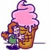 girl hugging ice cream