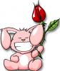 bunny with red rose