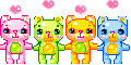 rainbow hearts teddybears