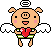 angel piggy with heart