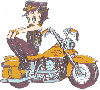 Betty Boop sit on her biker